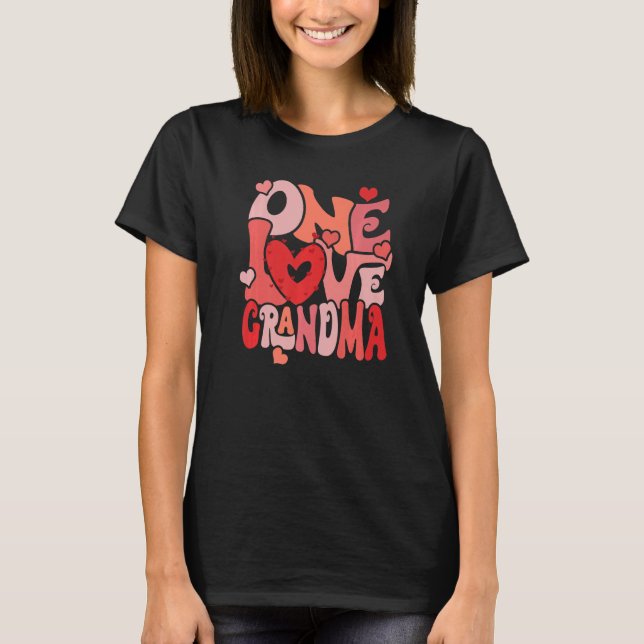 Camiseta One Loved Grandma Valentine Grandma Heart Valentin (Anverso)