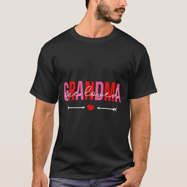 Camiseta One Loved Grandma Valentines Day Family Matching  (Anverso)