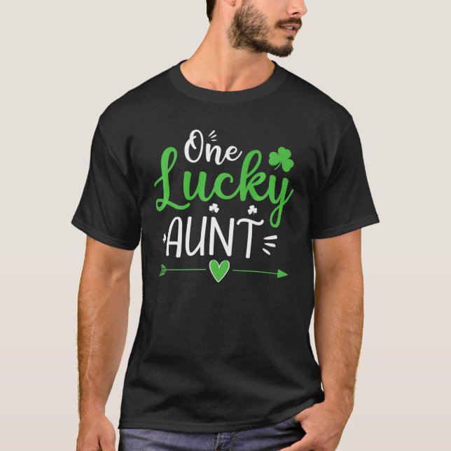 Camiseta One Lucky Aunt , St Patricks Day Funny Gifts Women (Anverso)