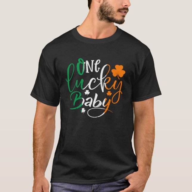 Camiseta One Lucky Baby St Patricks Day Irish Flag Ireland  (Anverso)