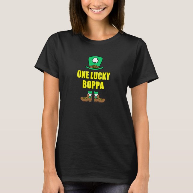 Camiseta One Lucky Boppa Grandpa Leprechaun St Patricks Day (Anverso)