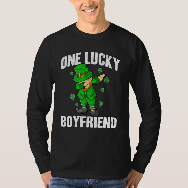 Camiseta One Lucky Boyfriend St Patricks Day Dabbing Leprec (Anverso)