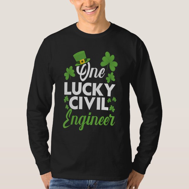 Camiseta One Lucky Civil Engineer Engineering Irish (Anverso)