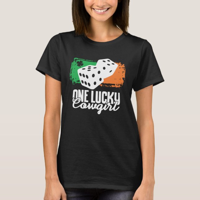 Camiseta One Lucky Cowgirl Dice Game  Family Group Matching (Anverso)