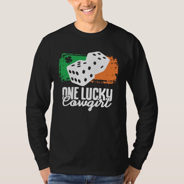 Camiseta One Lucky Cowgirl Dice Game  Family Group Matching (Anverso)