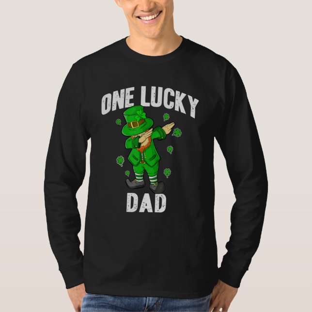 Camiseta One Lucky Dad St Patricks Day Dabbing Leprechaun M (Anverso)