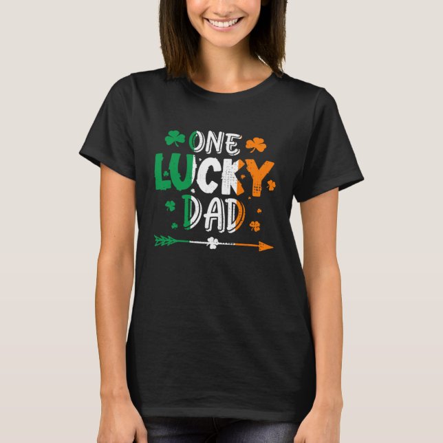 Camiseta One Lucky Dad St Patricks Day Irish Flag Ireland F (Anverso)