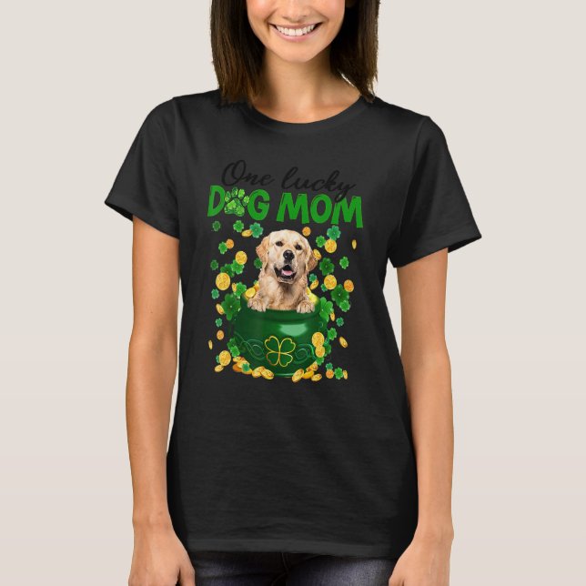 Camiseta One Lucky Dog Mom Funny Golden Retriever Mom St Pa (Anverso)