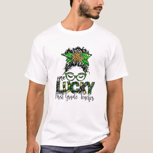 Camiseta One Lucky First Grade Teacher St Patrick Day Teach (Anverso)