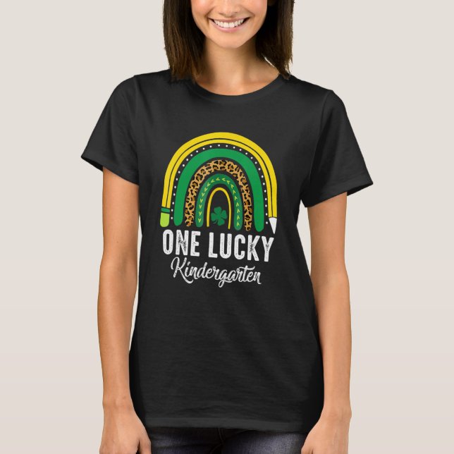 Camiseta One Lucky Kindergarten Rainbow St Patricks Day Tea (Anverso)