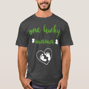 Camiseta One Lucky Mama Baby Designs For Pregnancy Gift