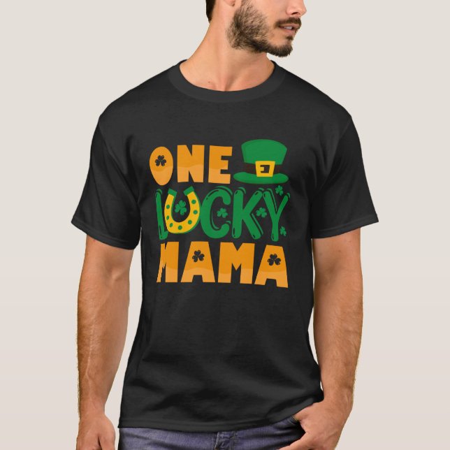 Camiseta One Lucky Mama Mother Mom Shamrock (Anverso)