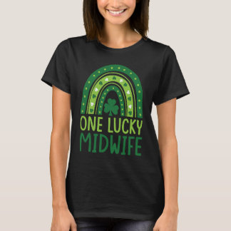 Camiseta One Lucky Midwife Rainbow Shamrock St Patrick's Da