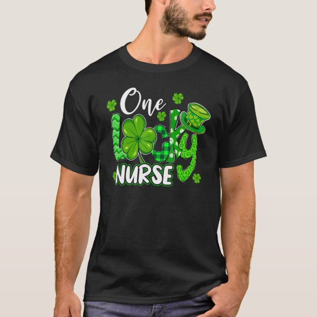 Camiseta One Lucky Nurse Saint Paddys RN St Patricks Day Nu (Anverso)