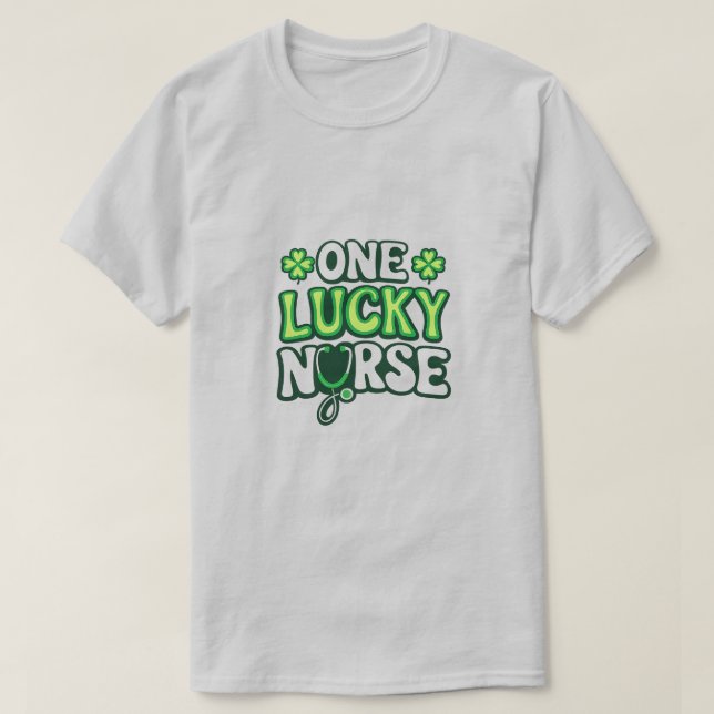 Camiseta One Lucky Nurse – St. Patrick’s Day Nurse Design (Diseño del anverso)
