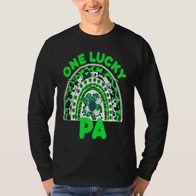 Camiseta One Lucky Pa Good Luck Green Rainbow Shamrock Leop (Anverso)