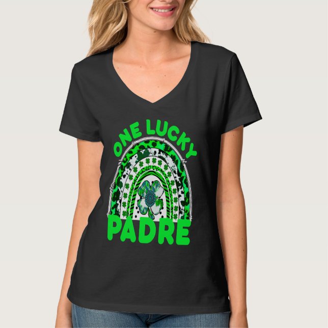 Camiseta One Lucky Padre Good Luck Green Rainbow Shamrock L (Anverso)