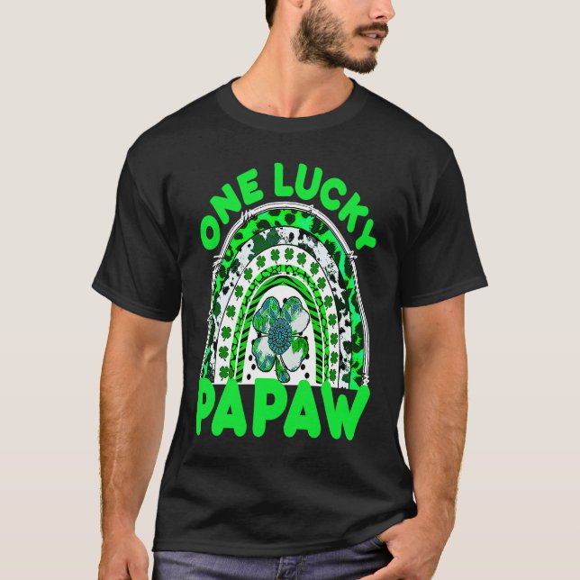 Camiseta One Lucky Papaw Good Luck Green Rainbow Shamrock L (Anverso)