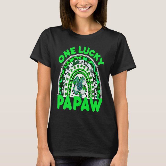 Camiseta One Lucky Papaw Good Luck Green Rainbow Shamrock L (Anverso)
