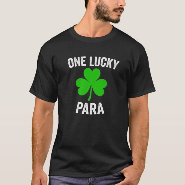 Camiseta One Lucky Para - Familia divertida en el Día de Sa (Anverso)