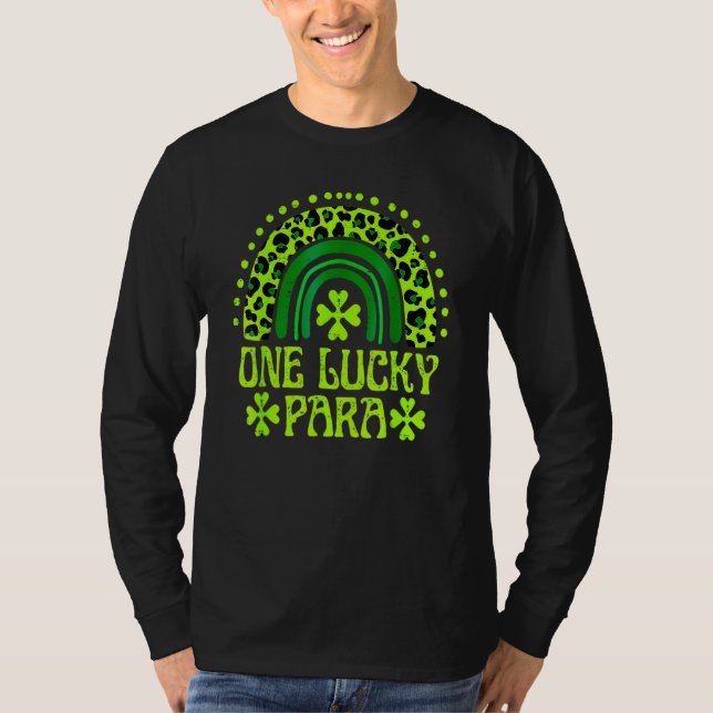 Camiseta One Lucky Para Family St Patrick's Day Rainbow Leo (Anverso)