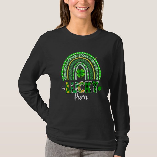 Camiseta One Lucky Para Rainbow Shamrock St Patrick's Day (Anverso)