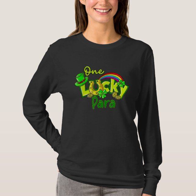 Camiseta One Lucky Para St Patricks Day Shamrock Paraprofes (Anverso)