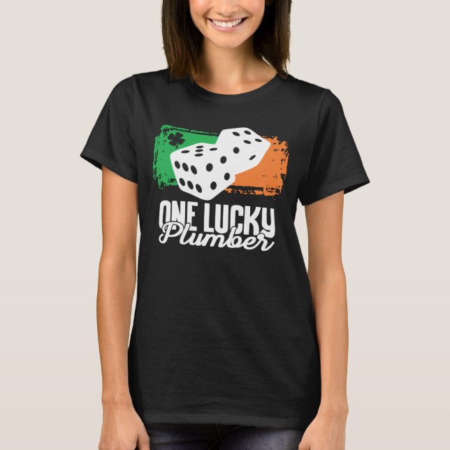 Camiseta One Lucky Plumber Dice Game  Family Group Matching (Anverso)