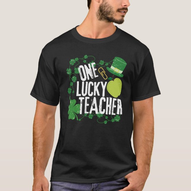 Camiseta One Lucky Shamrock Teacher St Patrick's Day School (Anverso)
