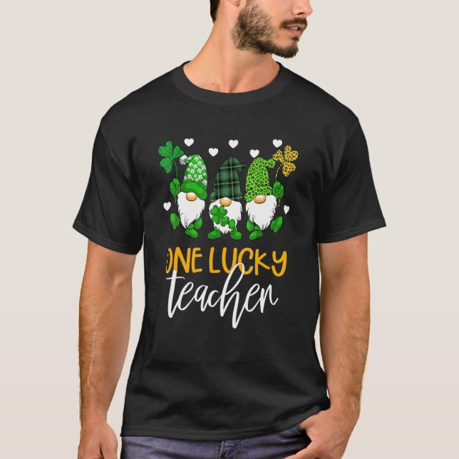 Camiseta One Lucky Teacher Gnomies St Patrick's Day Gnome S (Anverso)