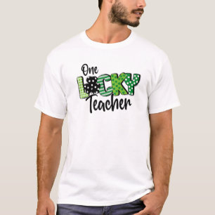 Camiseta One Lucky Teacher Math PE School Teacher St Patric