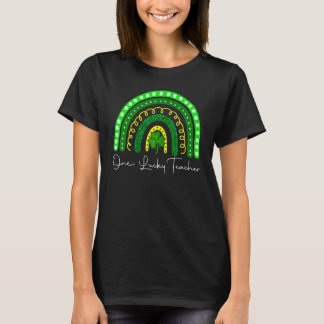 Camiseta one lucky teacher st patricks day rainbow 1