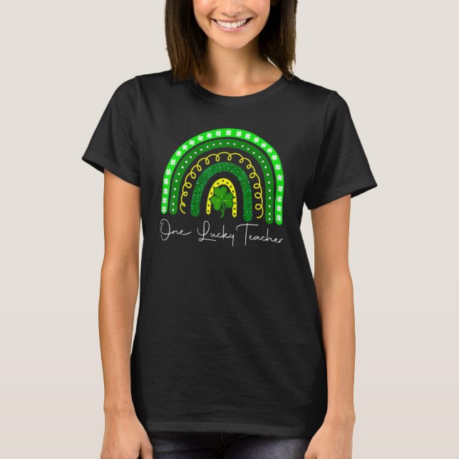 Camiseta one lucky teacher st patricks day rainbow 1 (Anverso)