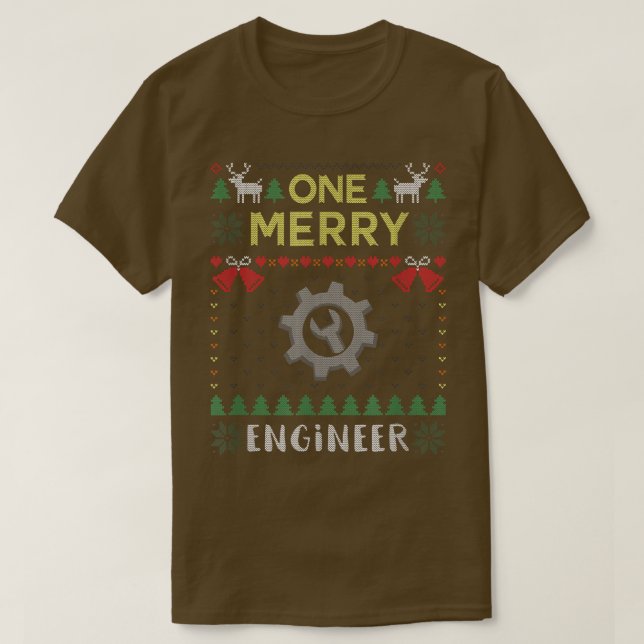 Camiseta One Merry Engineer Engineering Ugly Christmas Swea (Diseño del anverso)