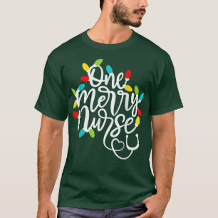 Camiseta One Merry Nurse Funny Holiday Christmas Stethoscop