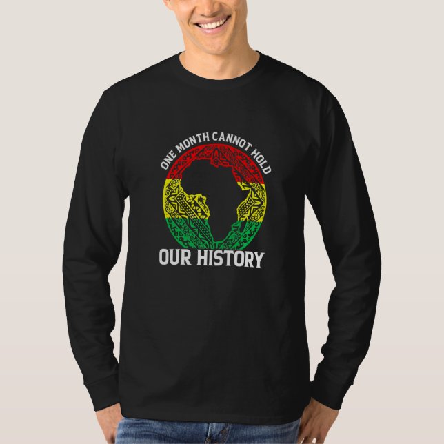Camiseta One Month Cant Hold Our History Pan African Black  (Anverso)