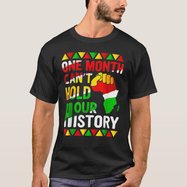 Camiseta One Month Cant Hold Our History Pan African Black  (Anverso)
