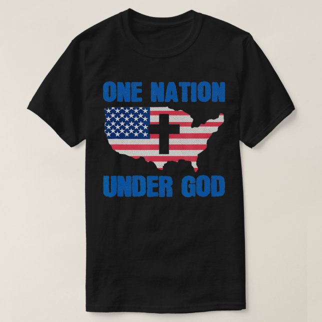 Camiseta One Nation Under God Patriot Christian American Bi (Diseño del anverso)