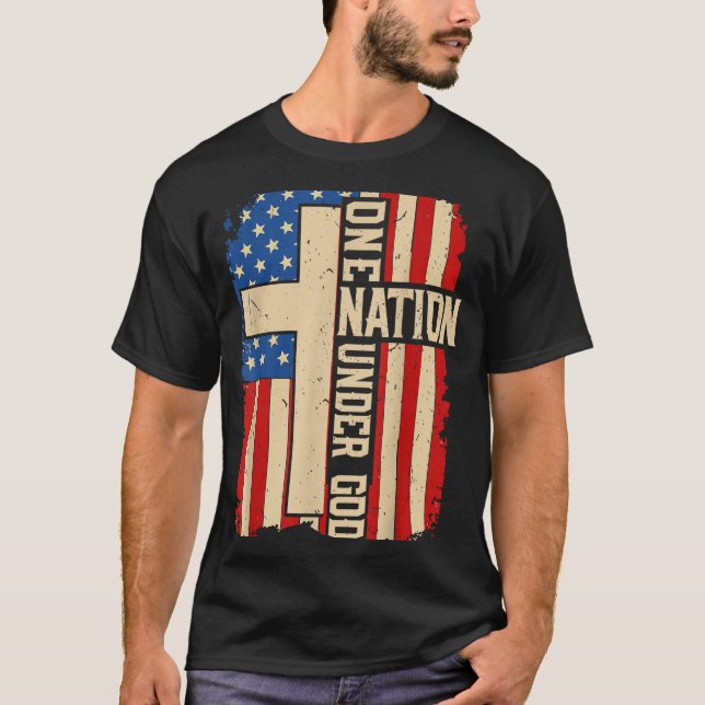Camiseta One Nation Under God Patriotic Christian Faith Ame (Anverso)