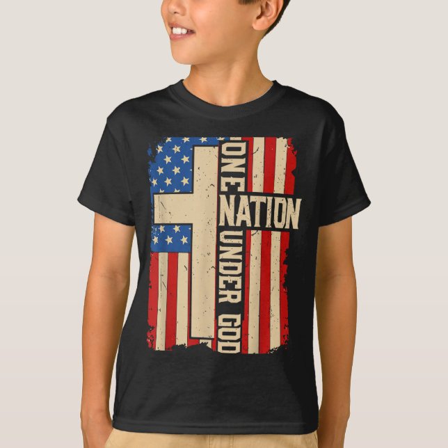 Camiseta One Nation Under God Patriotic Christian Faith Ame (Anverso)