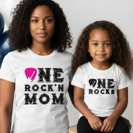 Camiseta One Rock'n Mom Guitar Pick Parent Birthday