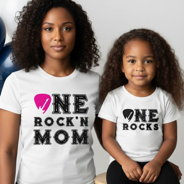 Camiseta One Rock'n Mom Guitar Pick Parent Birthday (Subido por el creador)