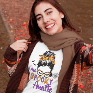 Camiseta One Spooky Auntie Funny Halloween Aunt