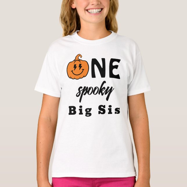 Camiseta One Spooky Big Sis Halloween Matching Family (Anverso)