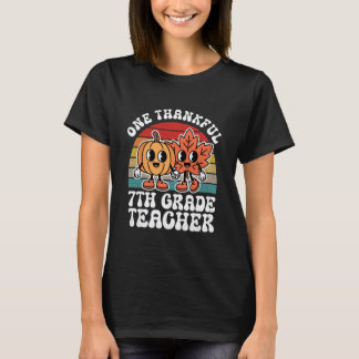 Camiseta One Thankful 7th Grade Teacher Funny Autumn Thanks