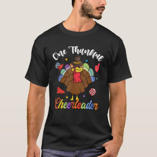 Camiseta One Thankful Cheerleader Turkey Thanksgiving  Unis