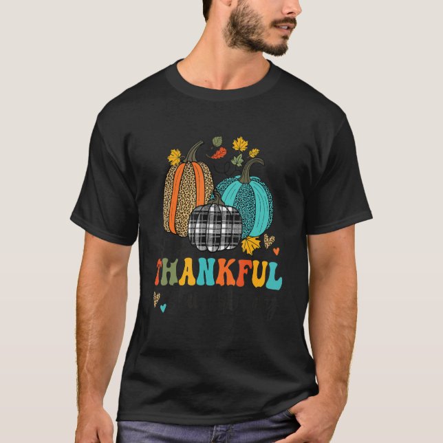 Camiseta One Thankful Lunch Lady School Pumpkins Thanksgivi (Anverso)