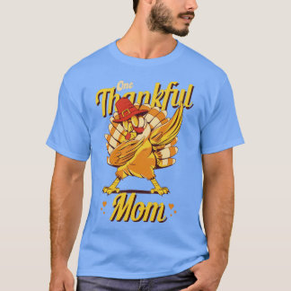 Camiseta One Thankful Mom Turkey Family Matching Funny Than
