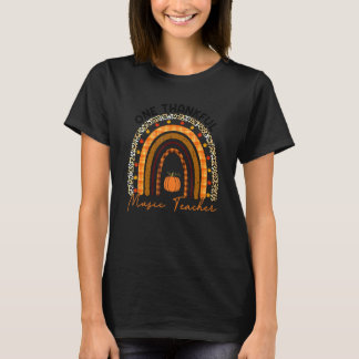 Camiseta One Thankful Music Teacher Thanksgiving Rainbow Le