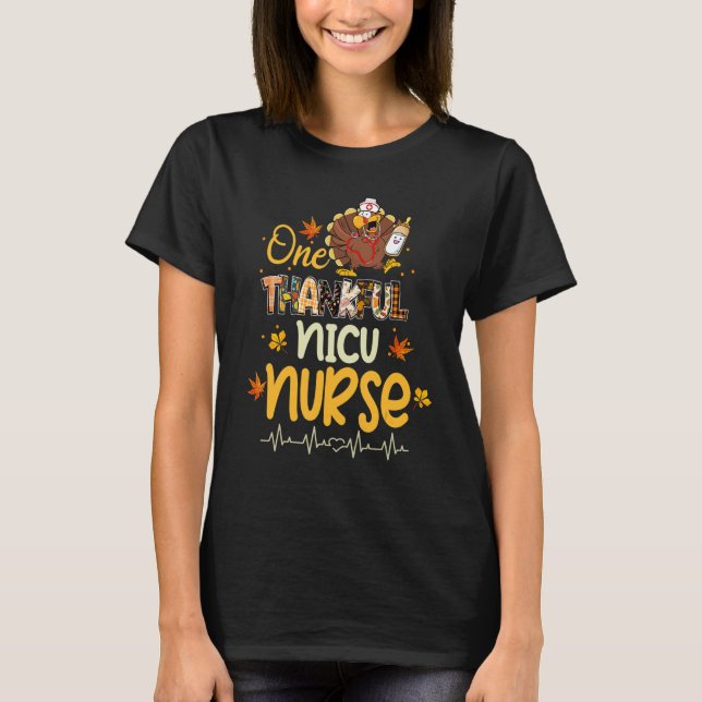 Camiseta One Thankful NICU Nurse Turkey Stethoscope Thanksg (Anverso)